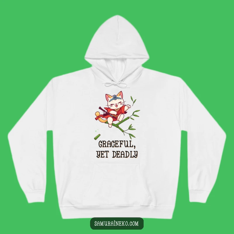 Cozy Funny Cat Samurai Hoodie - Warmth Meets Warrior Grace