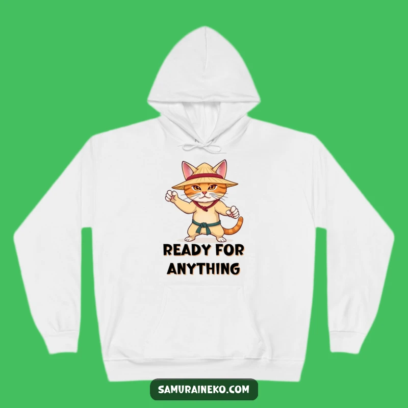 Funny Determined Cat Hoodie - Cozy and Hilarious Gift for Dojo Masters
