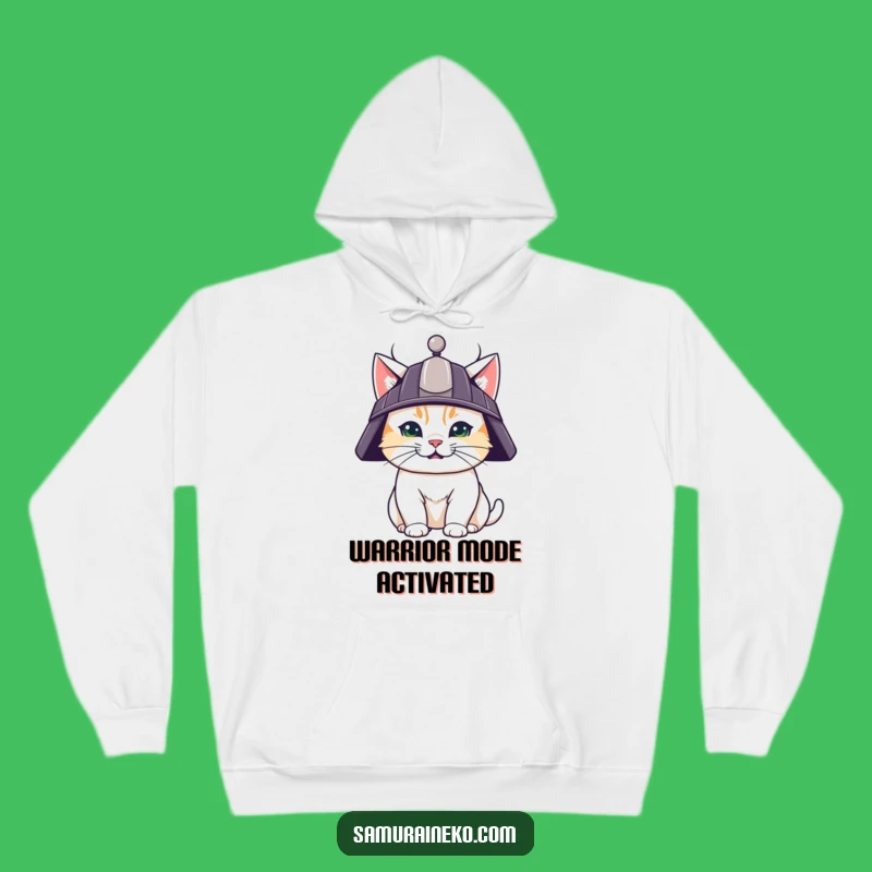 Funny Samurai Cat Hoodie: Cozy Determined Feline, Warm Warrior Gift