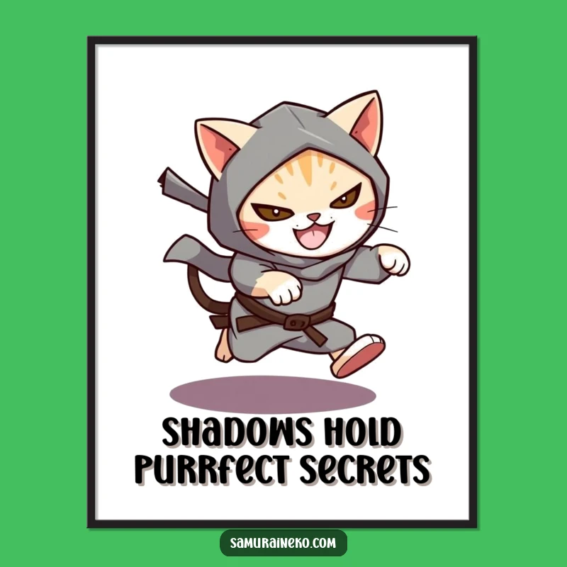 Funny Free Printable Wall Art: Ninja Cat Stealth - Unique Decor!