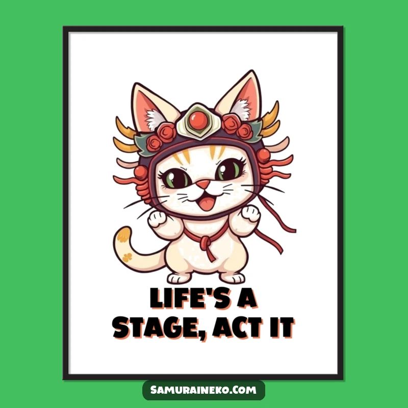Funny Free Printable Wall Art: Masked Cat Drama - Quirky Decor!