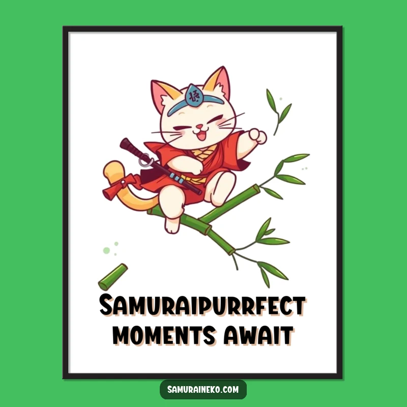 Free Printable Cat Samurai Wall Art: Funny Downloadable Decor For Zen And Style
