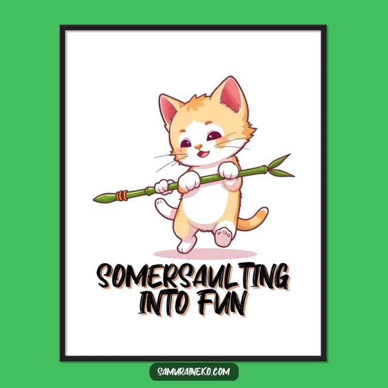 Free Printable Wall Art: Mischievous Kitten Spear Humorous Downloadable Art