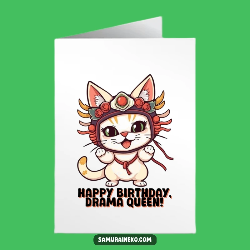 Free Printable Birthday Card: Masked Cat Drama - Hilarious Fun!