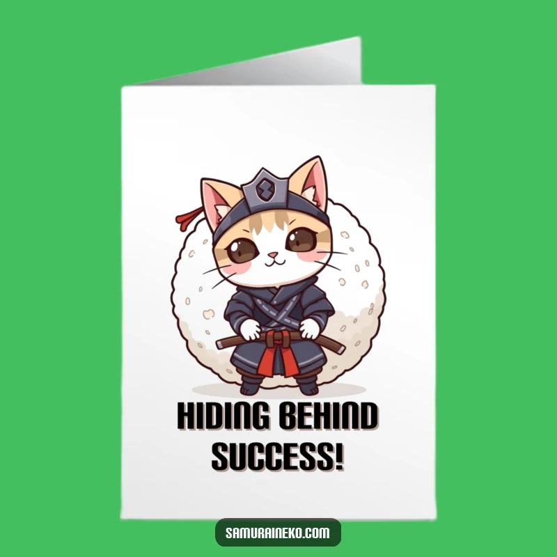 Free Printable Congrats Card: Sneaky Samurai Cat, Hilarious Downloadable