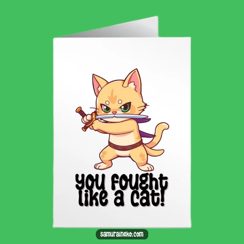 Free Printable Congrats Card: Warrior Cat Victory Shout Downloadable Gift