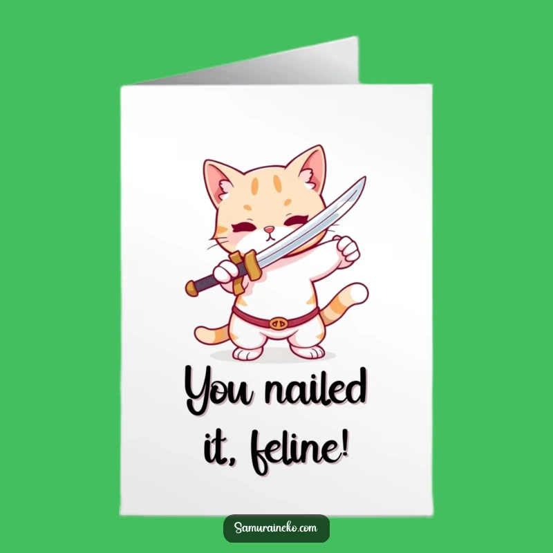 Heroic Cat Sword Free Printable Congrats Card - Awesome Downloadable Gift