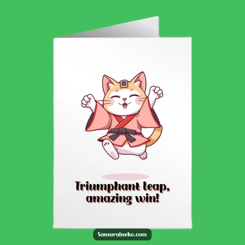 Victorious Free Printable Cat Card: Samurai Congrats - DIY Downloadable Gift