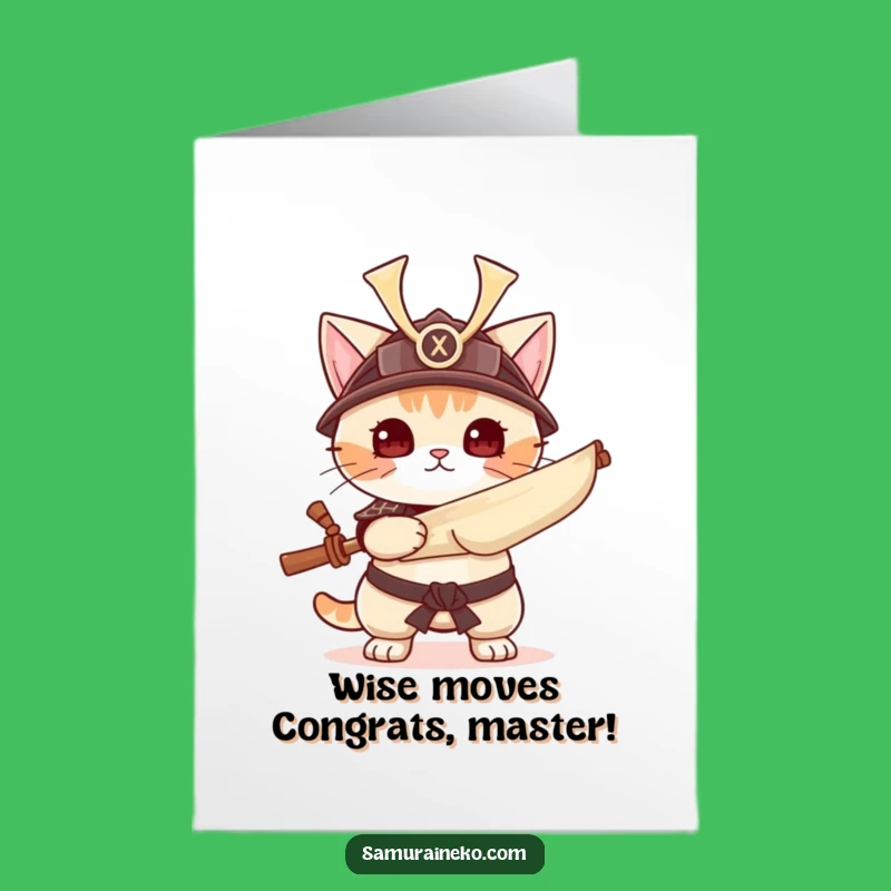 Epic Free Printable Cat Congrats Card: Samurai Scroll - Hilarious Downloadable!