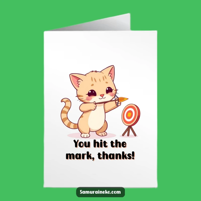 Free Printable Thank You Card: Cat Archer Gratitude - Downloadable Humor