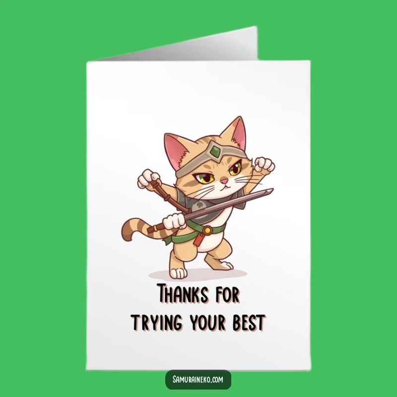 Free Printable Thank You Card: Dramatic Cat Pose, Slight Wobble, Downloadable Gift