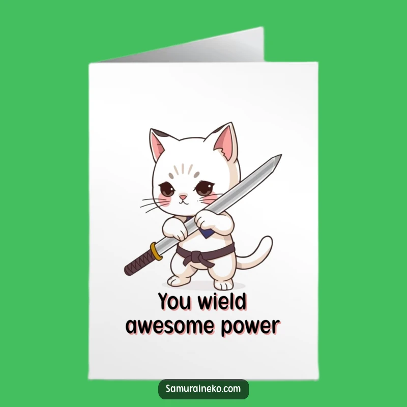 Free Printable Thank You Card: Grateful Cat Ninja - Heartfelt Humorous Downloadable Gift