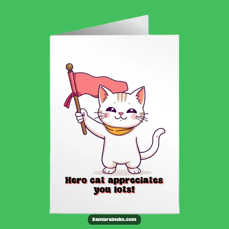 Free Printable Thank You Card: Hero Cat Banner for Your Gratitude Downloadable Gift