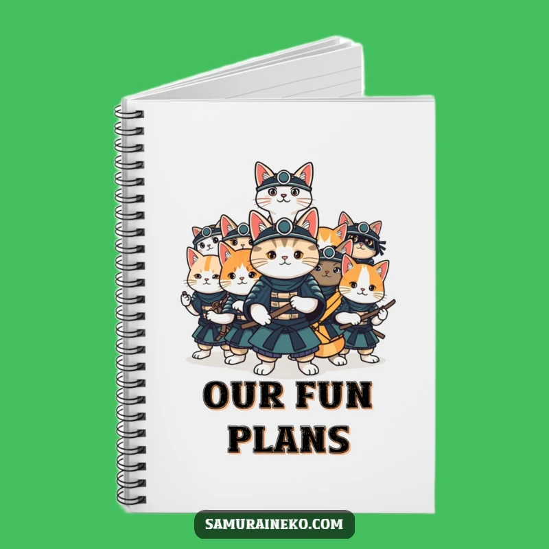 Funny Cat Samurai Fun Notebook: Jot Down Playful Plans