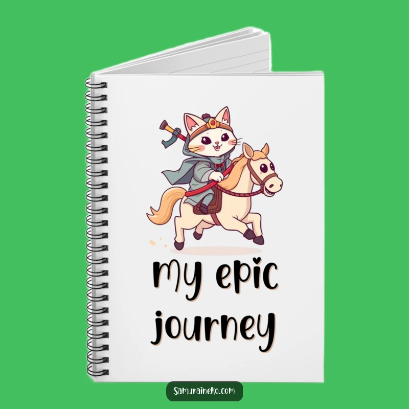 Funny Cat Samurai Hobby Horse Notebook: Jot Down Brave Thoughts