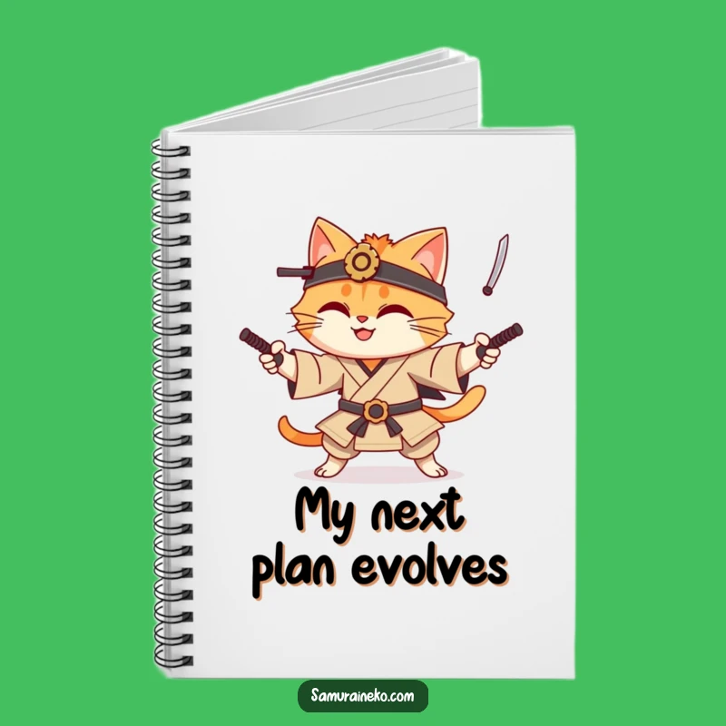 Funny Cat Samurai Notebook: Juggling Feline Journal for Creative Minds