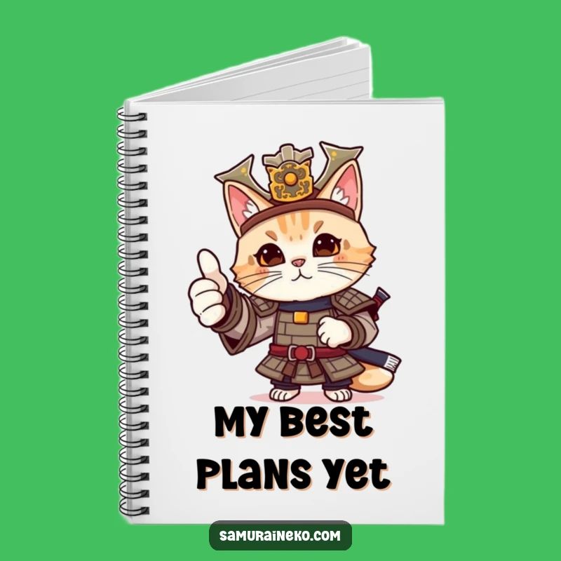 Funny Cat Samurai Thumbs-Up Notebook: Jot Down Approved Ideas