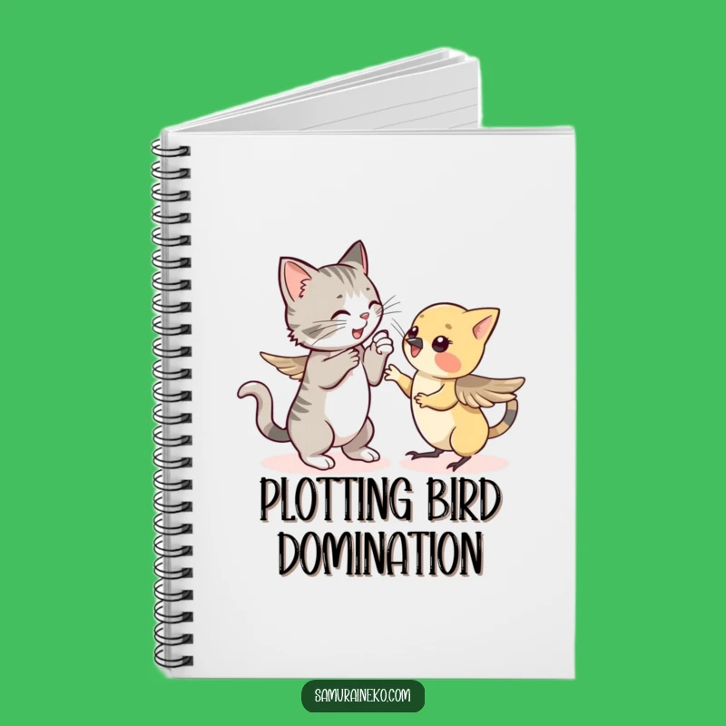 Funny Cat vs Sparrow Notebook: Jot Down Your Funny Thoughts