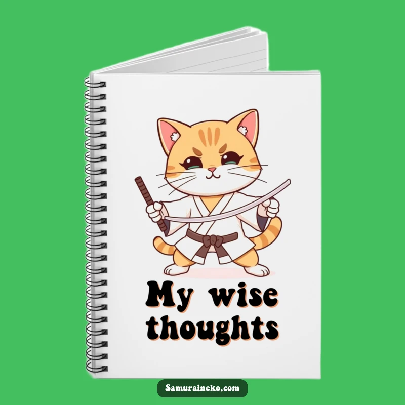 Funny Focused Cat Sword Notebook - Hilarious Journal for Dedicated Strategists