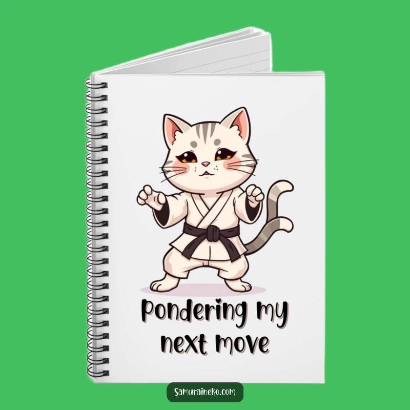 Funny Karate Notebook: Jot Down Moves with a Happy Cat, Great Gift