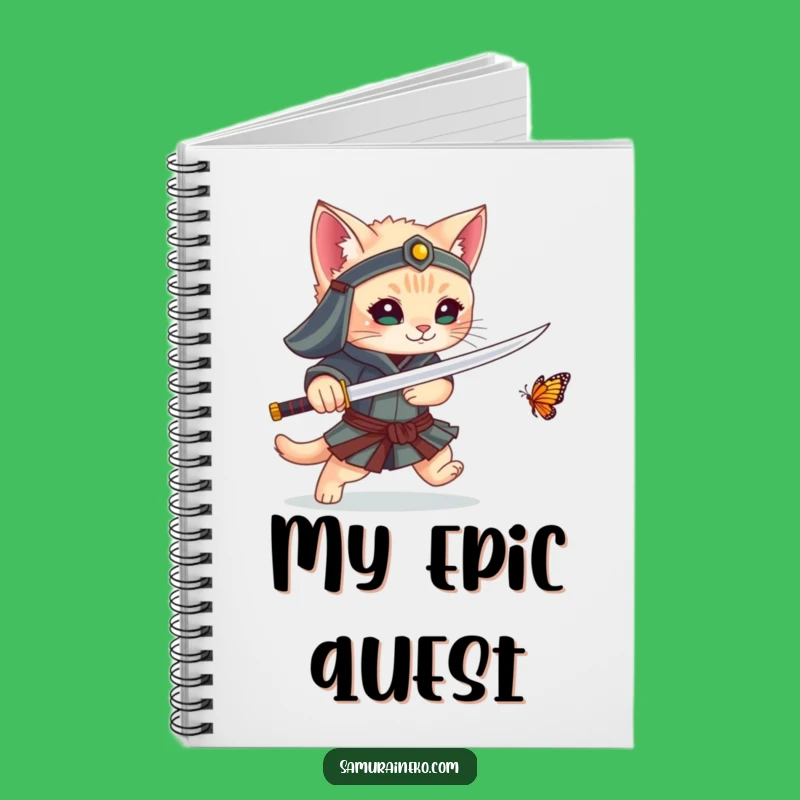 Funny Kitten Samurai Notebook: Jot Down Adventures with This Warrior