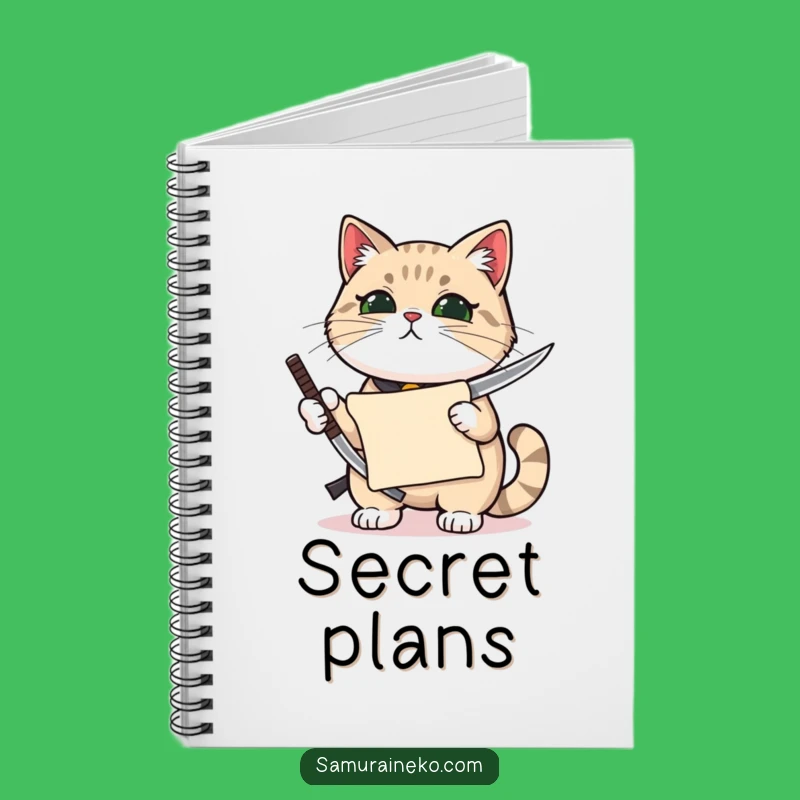 Funny Proud Cat Katana Notebook: Journal Your Focused Thoughts