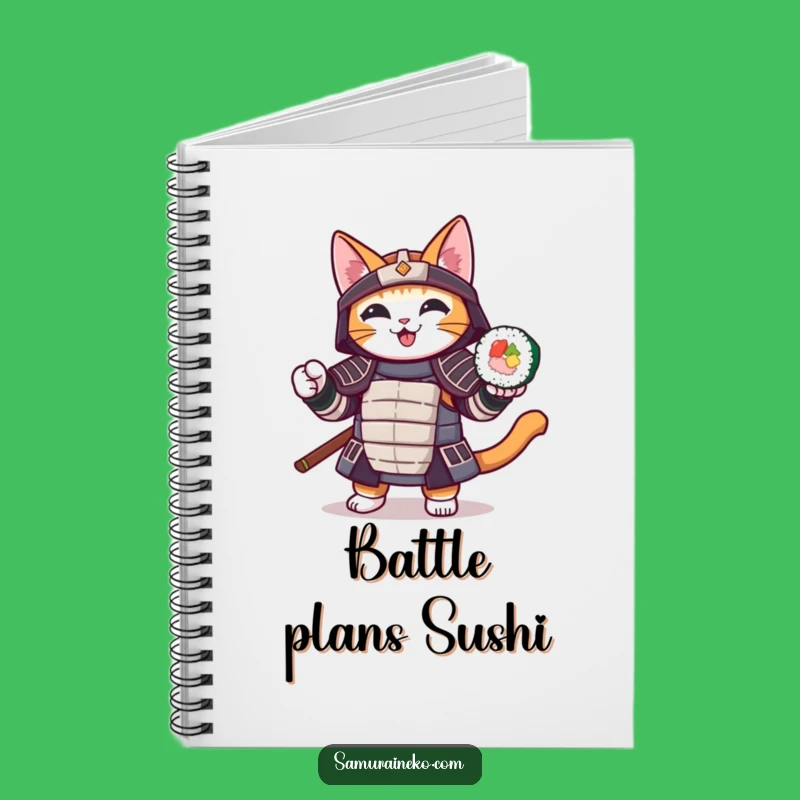 Funny Samurai Notebook: Jot Down Ideas with a Warrior Cat, Great Gift