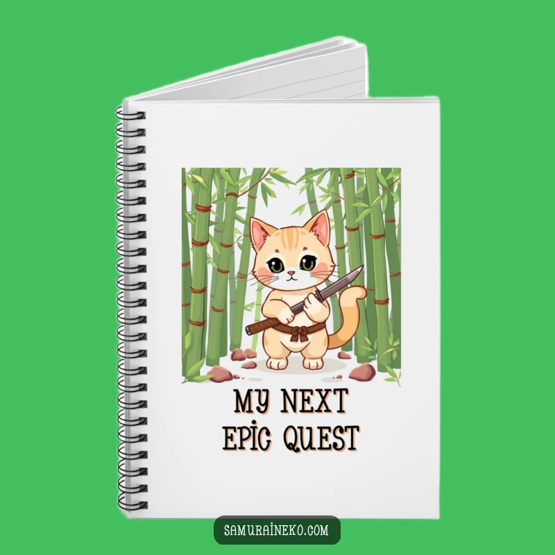 Funny Samurai Cat Notebook: Feline Warrior Journal with Katana, Perfect Funny Gift!