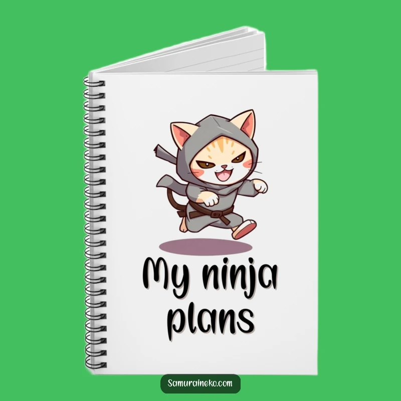 Funny Cat Ninja Notebook: Jot Down Secret Plans with Feline Stealth