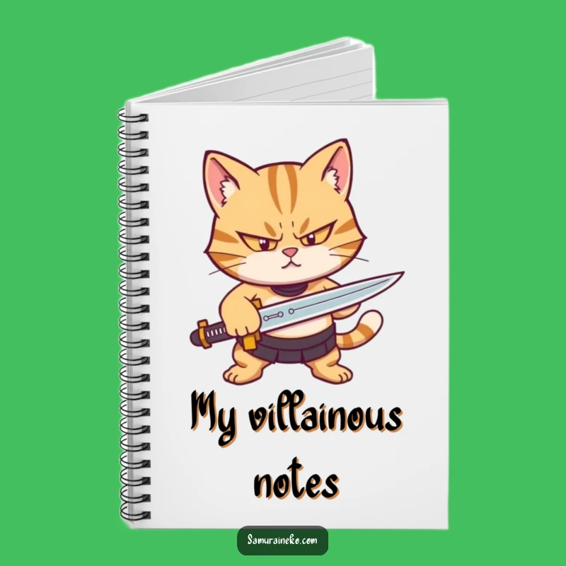 Funny Cat Warrior Notebook: Determined Feline Sharpening Sword, Perfect Funny Journal Gift