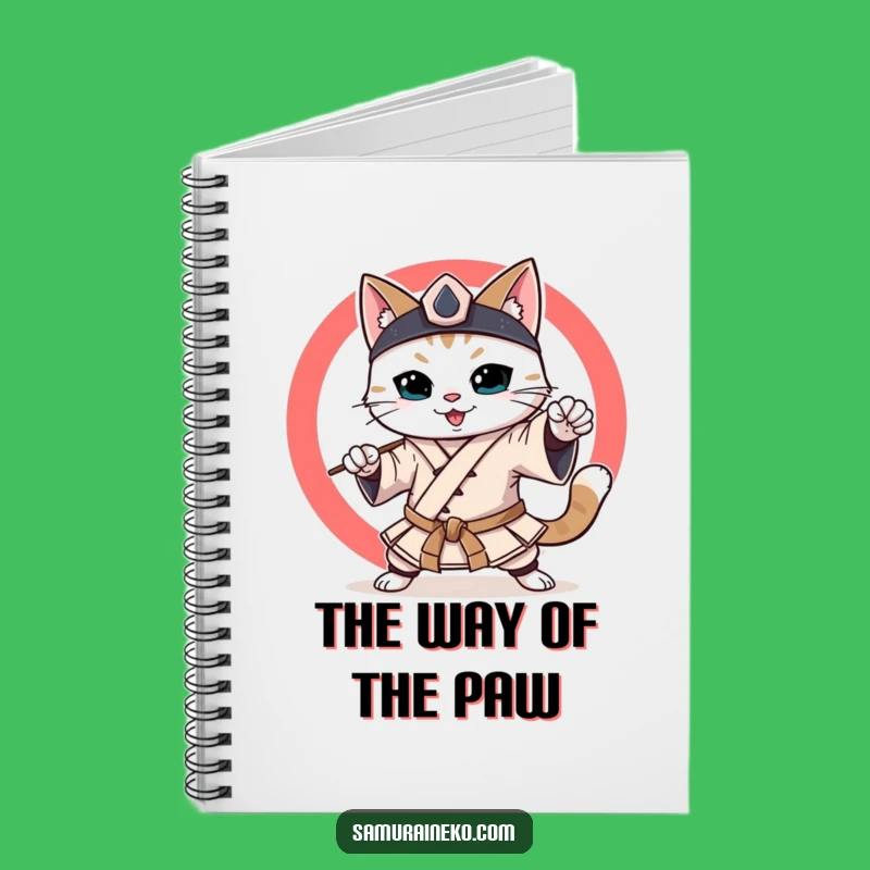Funny Samurai Cat Notebook: Smiling Martial Artist Notes Perfect Gift