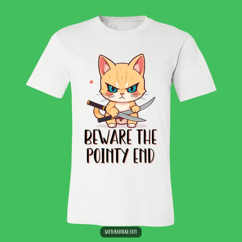 Funny Katana Cat T-Shirt - Hilarious Gift for Sharp and Focused Felines