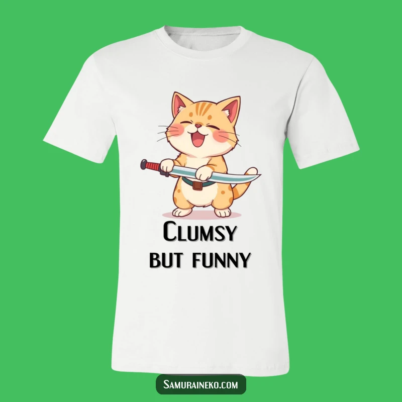 Funny Cat Laughing Sword T-Shirt: Embrace the Fail with Feline Humor