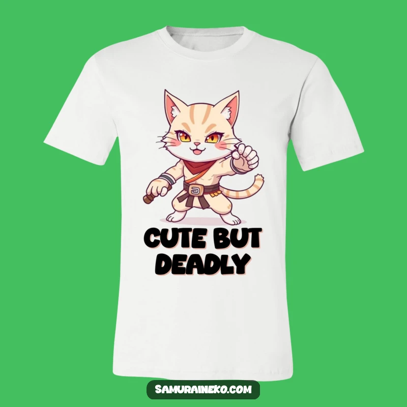 Funny Cat Warrior T-Shirt: Powerful & Cute Feline Pose Tee