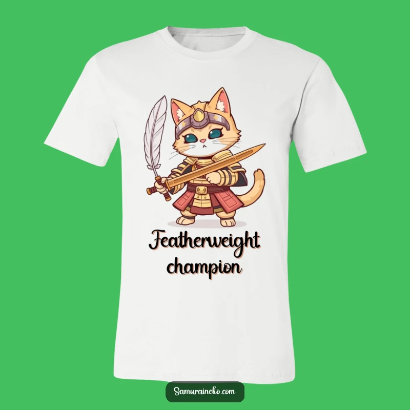 Funny Samurai Cat Armor T-Shirt - Detailed Warrior Kitty Apparel