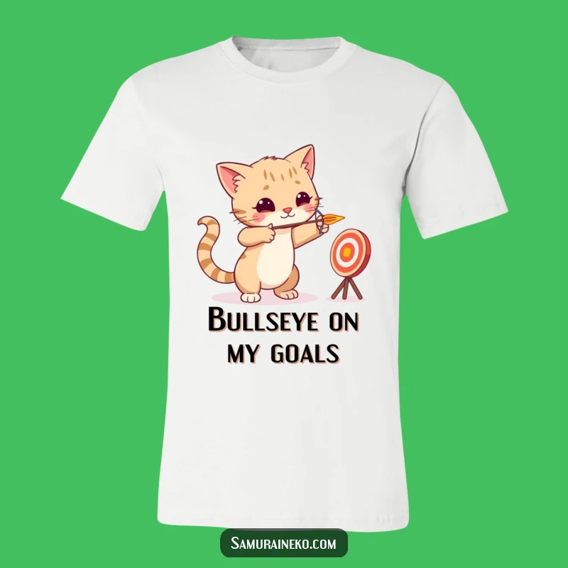 Funny Cat Archer T-Shirt - Tiny Arrow Target Practice Tee