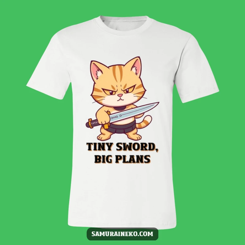 Funny Cat Knight T-Shirt: Determined Feline Sharpening Sword, Hilarious Gift For Cat Fanatics