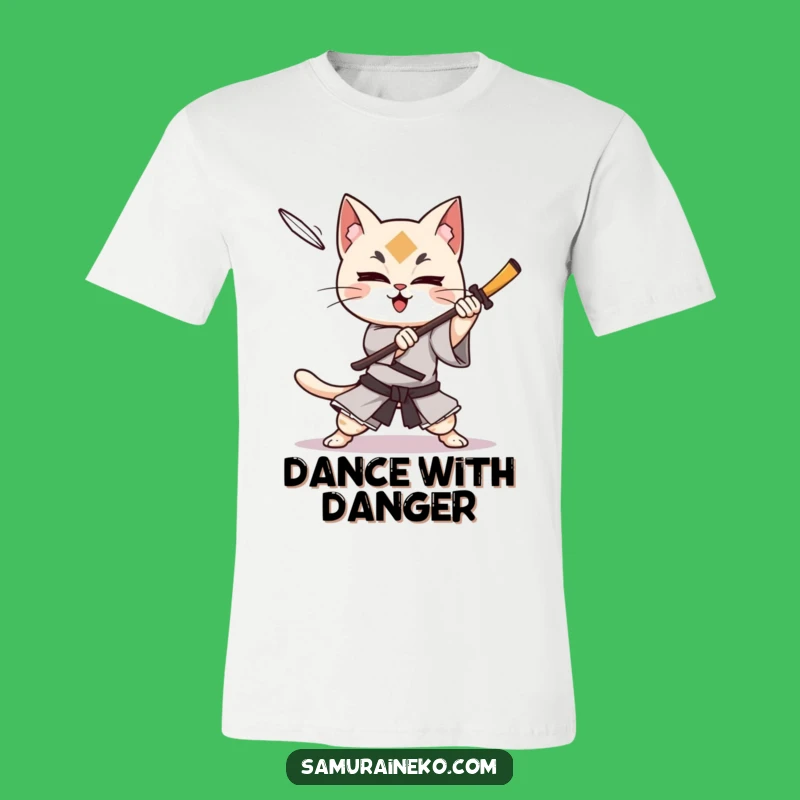 Funny Cat Samurai Shuriken Dodge T-Shirt: Ninja Moves, Hilarious Gift