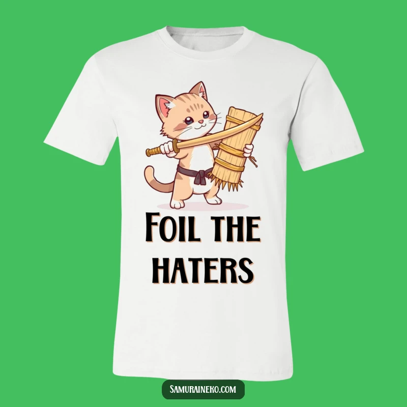 Funny Cat Sword Fight T-Shirt: Hilarious Pet Battle Tee for Comedic Moments
