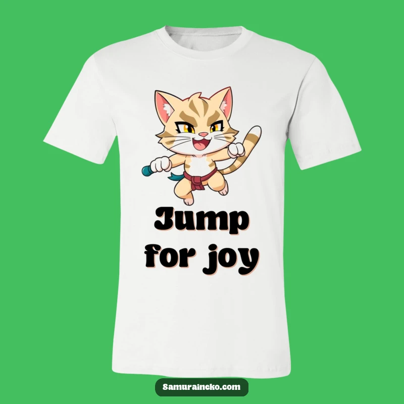 Funny Leaping Feline Warrior T-Shirt: Action-Packed and Hilarious Cat Tee