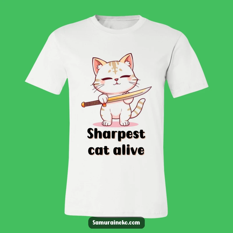 Funny Samurai Cat Sword T-Shirt - Hilarious Focused Warrior Apparel Gift