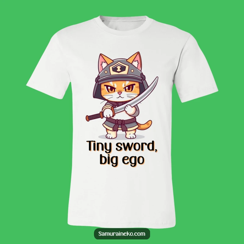 Funny Samurai Cat T-Shirt: Tiny Katana Warrior, Hilarious Gift