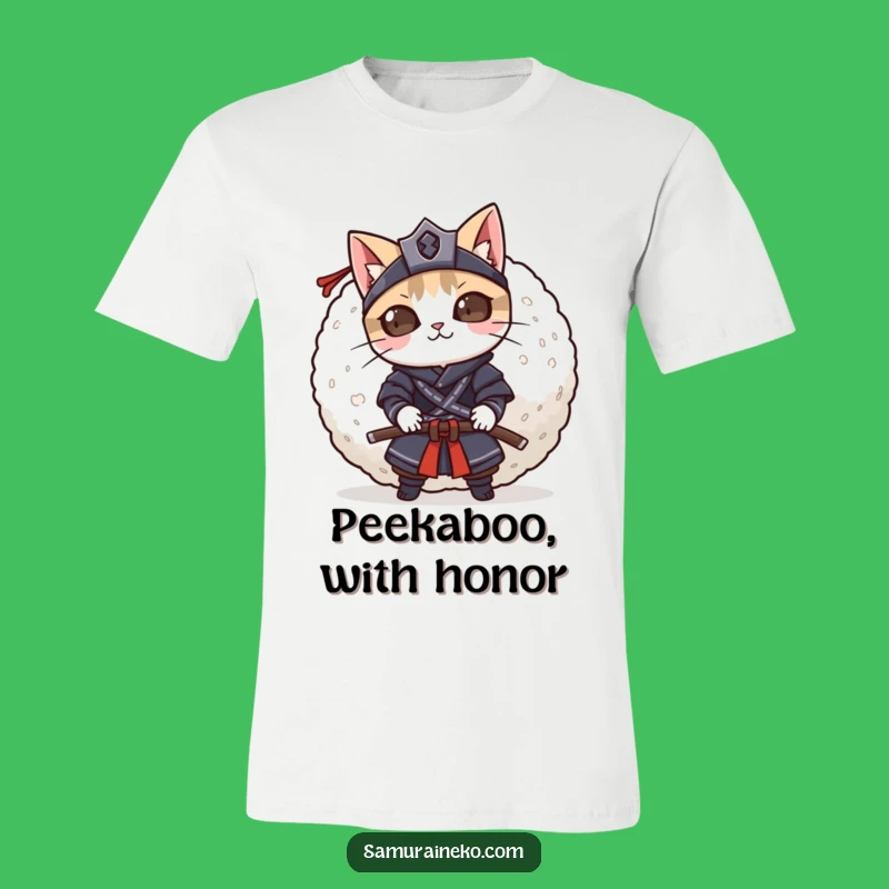 Funny Cat Samurai Rice Ball T-Shirt: Sneaky Fun, Hilarious Gift
