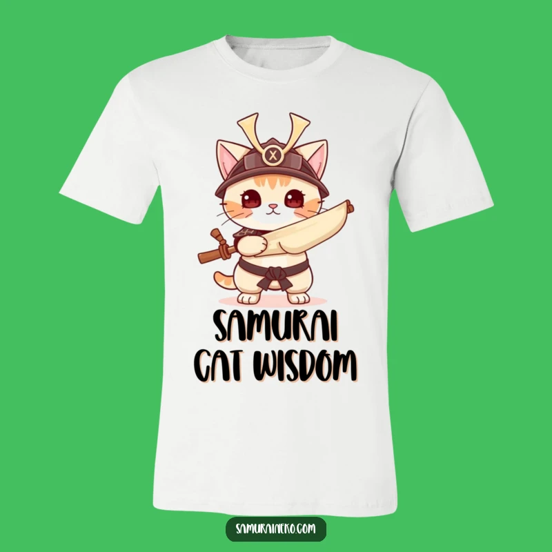 Funny Samurai Cat T-Shirt - Fierce Kitty Warrior Tee - Unique Gift for Cat Fans