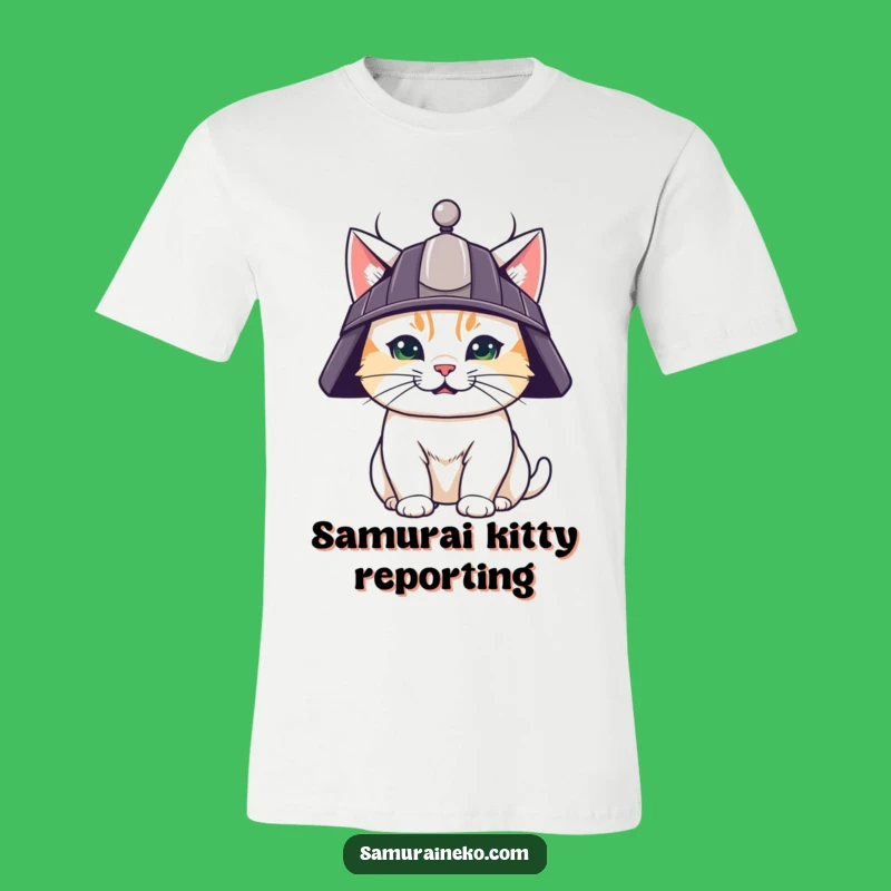 Funny Samurai Cat T-Shirt: Cute Determined Feline Warrior, Bold & Funny