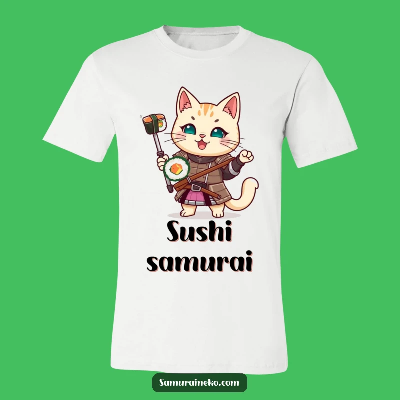 Funny Samurai Cat Sushi T-Shirt: A Hilarious Tee for Warriors of Taste