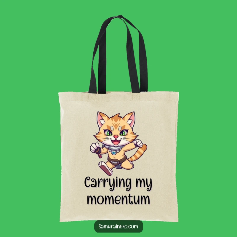 Funny Leaping Cat Tote Bag: Carry Your Action Anywhere You Go