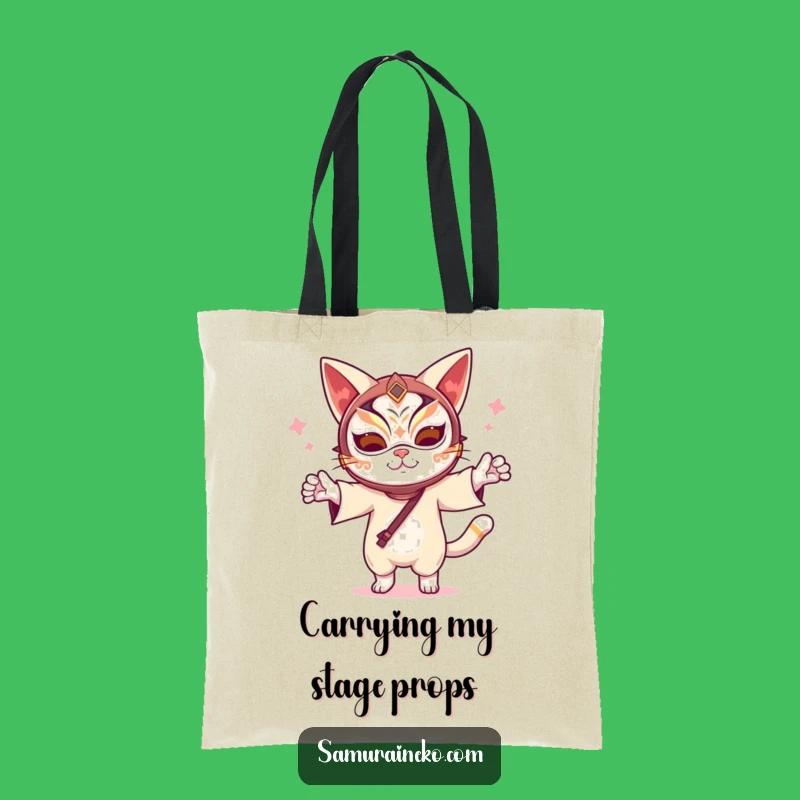 Funny Kabuki Cat Tote Bag: Carry Your Joy, Hilarious Feline Flair!