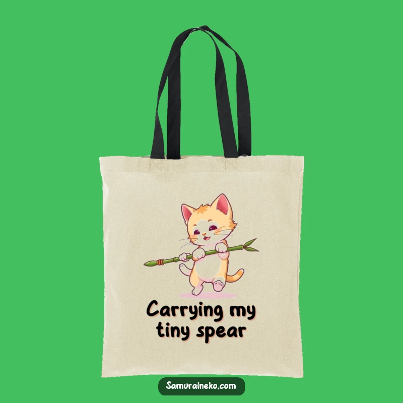 Funny Mischievous Kitten Tote Bag: Ninja Somersault - Practical Funny Gift