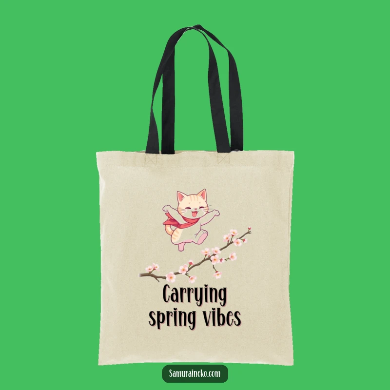 Funny Cat Hero Tote Bag: Graceful Blossom Carrier - Great Funny Gift!